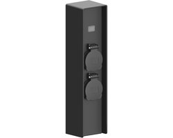 Ledvion - Buitenstopcontact Paal - Incl. Sensor - 2 Stopcontacten - Waterdicht IP44