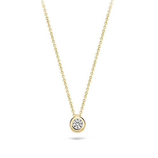 Foto: Glow 202 2186 45 dames ketting collier sieraad layerketting 14 karaat goud geelgoud goud bolletjes 2 mm 1 mm breed 45 cm lang