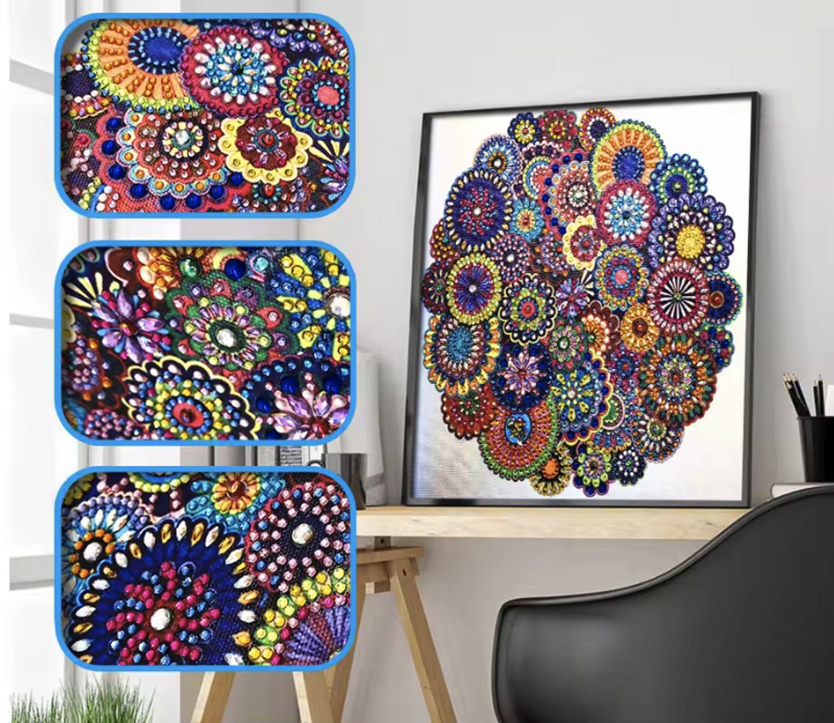 CHPN - Diamond painting - Diamondpainting schilderij - 30/30 - Knutselen - Diamantjes - Creatief - Bloem - Bloemen - Met opbergdoosje - Steentjes - Schilderij maken