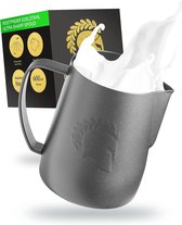 Pot à lait inox avec bec spécial latte art - ARES noir 600ml