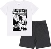 Batman - Jongens witte en grijze pyjama met korte mouwen, zomerpyjama / 134