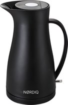 Bol.com NØRDIQ - Waterkoker Met Scandinavisch Design - 1.2 Liter - Filter - Mat Zwart - 1600W - Retro aanbieding