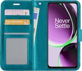 Hoes Geschikt voor OnePlus Nord CE 3 Lite Hoesje Book Case Hoes Flip Cover Wallet Bookcase - Turquoise