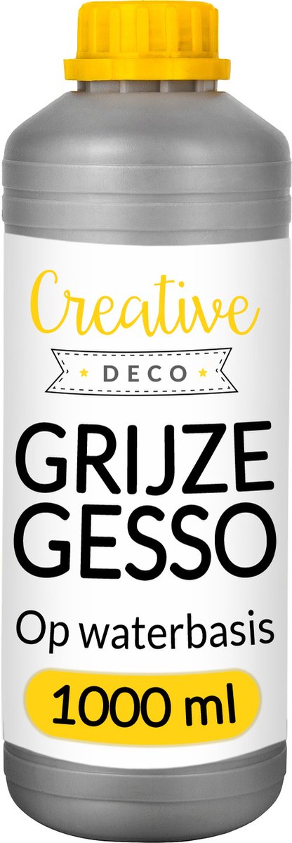 Creative Deco Grijs Gesso Acryl Primer | 1L | Professionele Schildervoorbereiding | Verfbasis