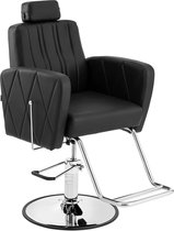 fauteuil de barbier physa avec repose-pieds - 990 - 1140 mm - 200 kg - Noir, Argent