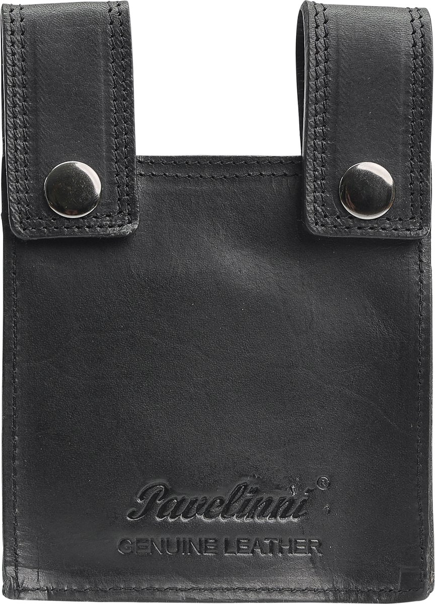 Pavelinni | Gladiator | Poetsdoek Holster | Poetsdoekhouder | Lederen Holster voor Kelners | Buffelleder | Zwart (DC07133ABL)