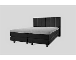 Boxspring Luxe 160x200 Vertical Zwart Lederlook