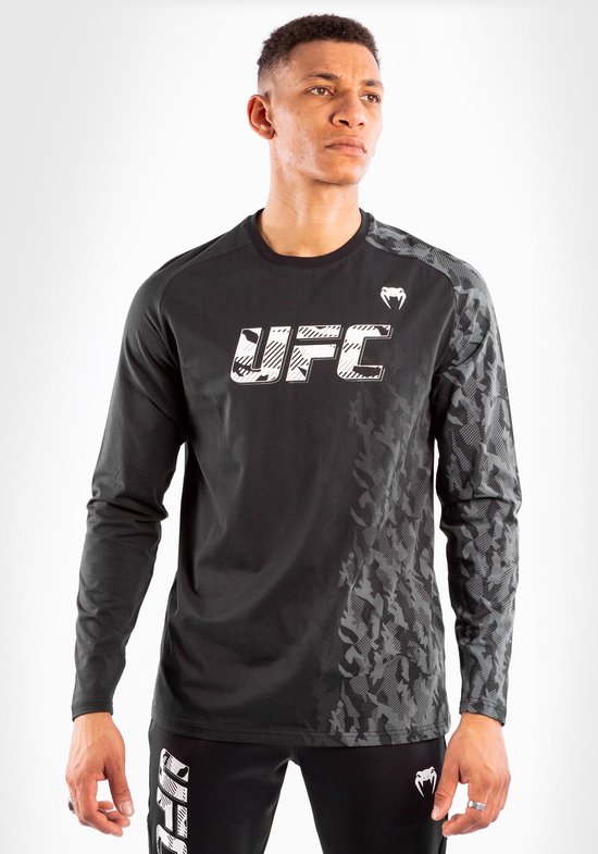 T-shirt à manches longues UFC Venum Authentic Fight Week pour homme - Noir - L