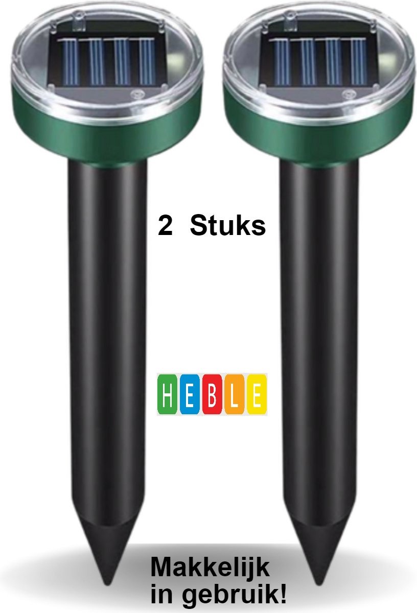 Solar-Mollenverjager Ultrasone Verjagers, Vibratie, Ultra Sound, Mollenbestrijding, Zonne-Energie van Heble®