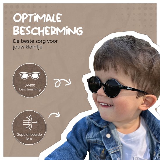 Maesy - baby zonnebril Noah - 0-2 jaar - flexibel buigbaar - verstelbaar elastiek - gepolariseerde UV400 bescherming - jongens en meisjes - babyzonnebril ovaal - paars van Maesy — afbeelding 3