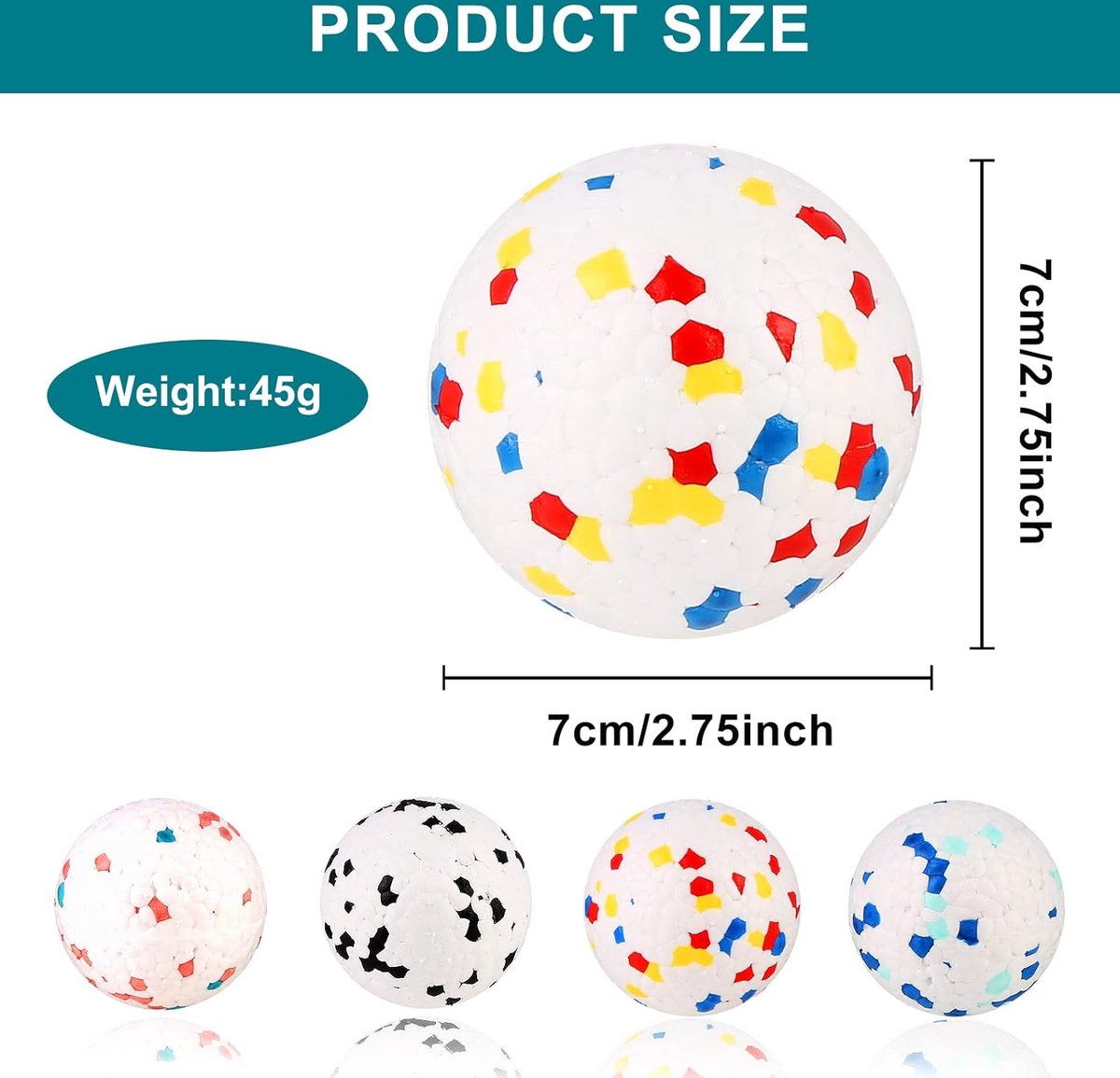4 stuks hondenbal, onverwoestbaar, hondenspeelgoed, interactieve bal, kauwspeelgoed, hondenbal, trainingsballen voor grote of kleine honden