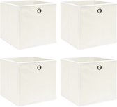 The Living Store Opbergbox - Inklapbaar - 32 x 32 x 32 cm - wit - nonwoven stof