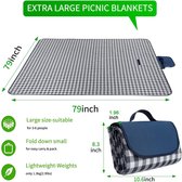 Picknickdekens, 200 x 200 cm waterdicht picknicktapijt opvouwbare outdoor stranddeken, extra grote picknickmat campingdeken met handvat voor familie strandpark wandelen (blauw)