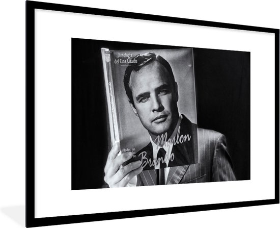 Cadre photo - Affiche - Homme - Film - Zwart - Wit - 120x80 cm - Cadre - Décoration murale