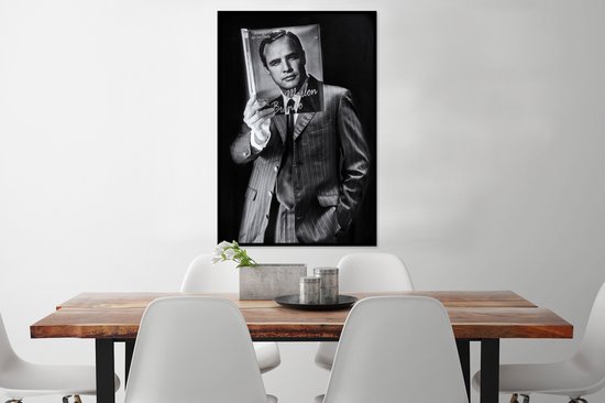 Cadre photo - Affiche - Homme - Film - Zwart - Wit - 80x120 cm - Cadre - Décoration murale