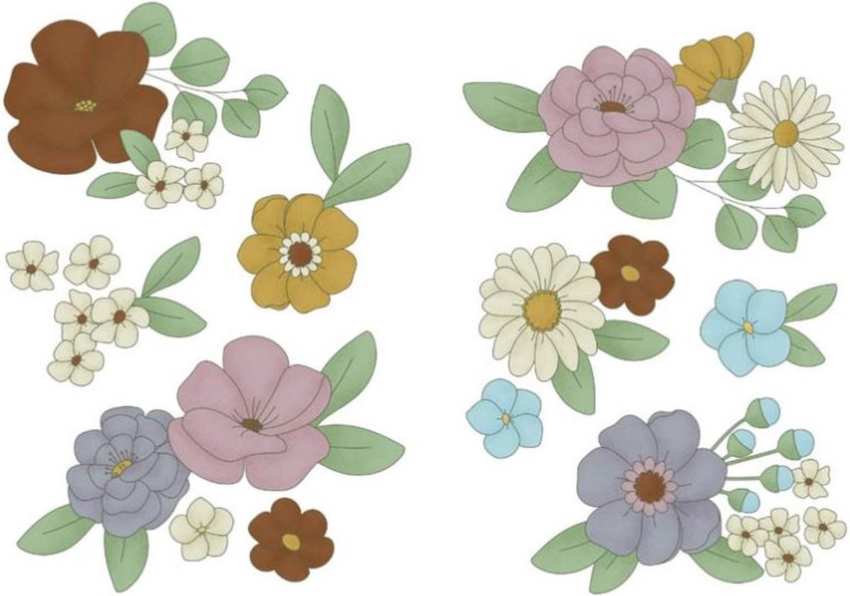 Little Dutch - Stickers muraux de Luxe - Petites Fleurs Vintage - 42x30cm
