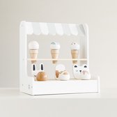 Houten Speelgoed Petite Amélie - Présentoir à glaces - Dès 3 ans - Set de 12 accessoires