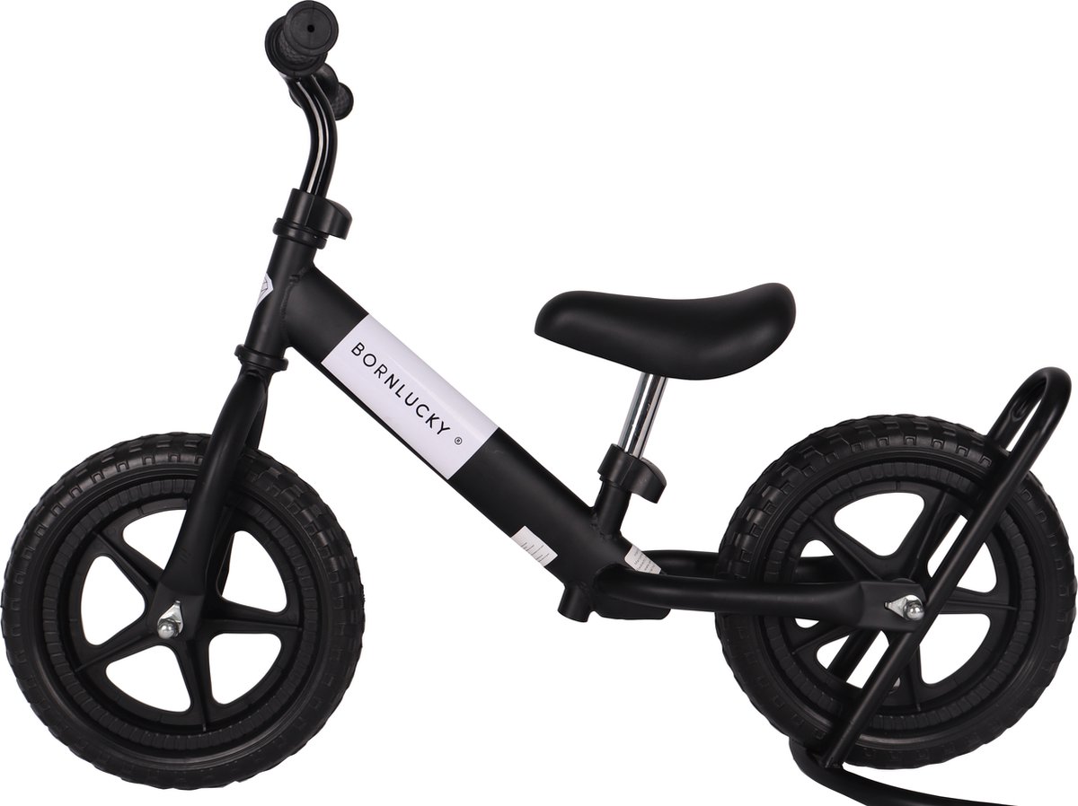 Born Lucky Loopfiets – Balance Bike – Verstelbaar Stuur en Zadel – Vanaf 2 Jaar – Lichtgewicht – Zwart — afbeelding 2