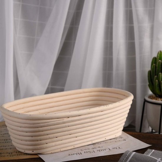 Set De 2 Bannetons à Pain En Rotin - 25x15x8 Cm Et 23x8 Cm - Avec Couteau De Boulanger - Pour Pétrissage, Cuisson Maison - Accessoire Pâtisserie