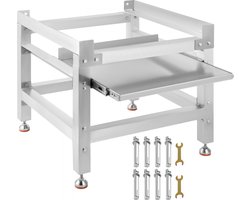 Wasmachineverhoging 136 kg, Wasmachine Verhoger Voetstuk 64 x 64 x 61cmcm, Wasmachine Basisstandaard met 1 Plank, Wasmachine Basis Aluminiumlegering en Roestvrij Staal, Onderstel Voor Wasmachine
