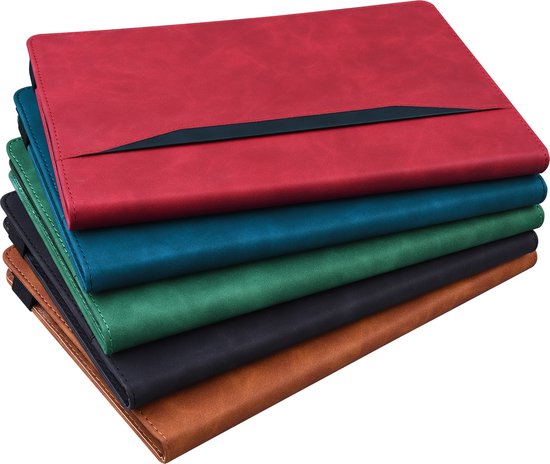 Case2go - Étui pour Lenovo Tab P12 Pro - Business Wallet Book Case - Avec porte-carte - Rouge