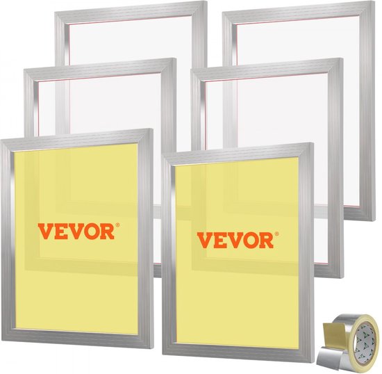 Foto: 6 stuks aluminium schermframe zeefdrukpers 20 x24 zeefdrukmachine accessoires 160 mesh zuurbestendig en niet vervormbaar voor kussensloop stof papier kopieerpapier enz 