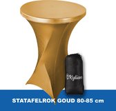 Statafelrok Goud – ∅ 80-85 x 110 cm - Statafelhoes met Draagtas - Luxe Extra Dikke Stretch Sta Tafelrok voor Statafel – Kras- en Kreukvrije Hoes