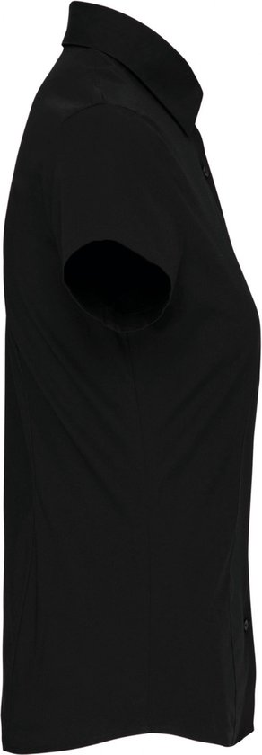 Blouse Dames XXL Kariban Korte mouw Black 97% Katoen, 3% Elasthan