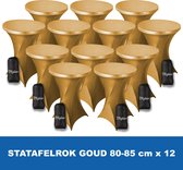 Statafelrok Goud x 12 – ∅ 80-85 x 110 cm - Statafelhoes met Draagtas - Luxe Extra Dikke Stretch Sta Tafelrok voor Statafel – Kras- en Kreukvrije Hoes