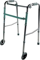 Mobiclinic Capitel - Looprek voor ouderen - senioren - volwassenen - aluminium - lichtgewicht - opvouwbaar - met zitvlak en 2 wielen - grijs - met zitvlak en 2 wielen