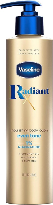 Vaseline Radiant X Even Tone voedende bodylotion met 1% niacinamide - kokosolie - vitamine C