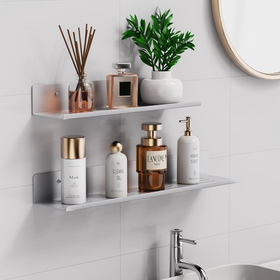 Goliving Doucherek Zonder Boren - 2-Laags - RVS - 40cm - Zwart | Leen Bakker