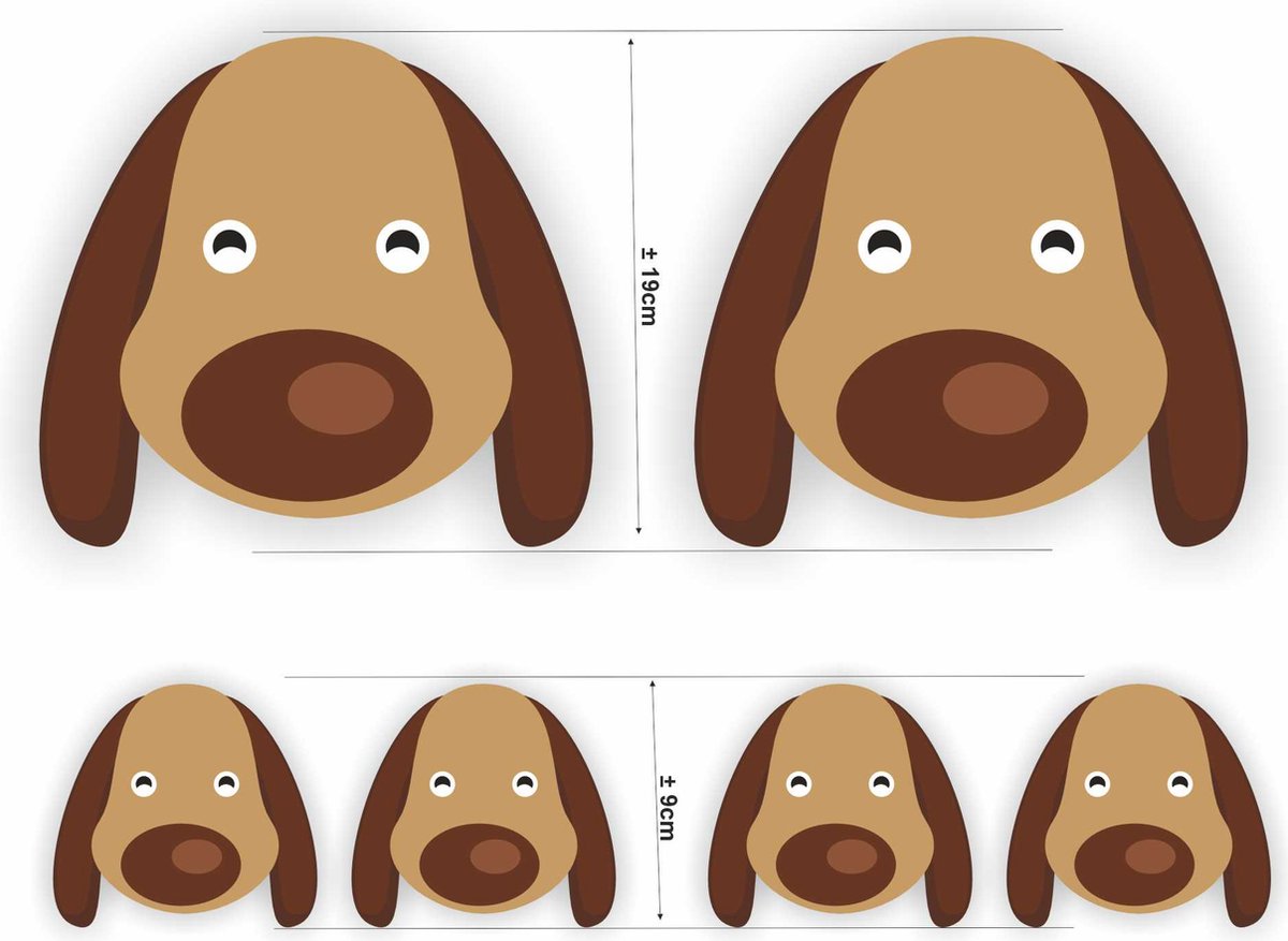 Bakfietsstickers Hondjes set 6 stickers