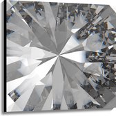 Canvas - Close-up van Glimmende Diamant - 100x100 cm Foto op Canvas Schilderij (Wanddecoratie op Canvas)