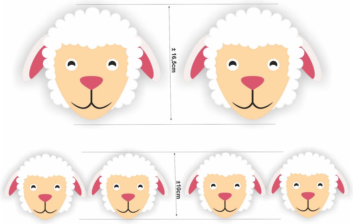 Bakfietsstickers Schaapjes set 6 stickers