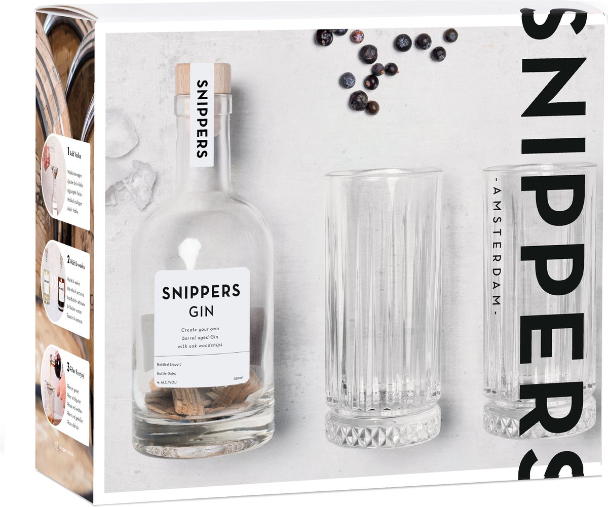 SNIPPERS – GESCHENKVERPAKKING Gin + 2 glazen