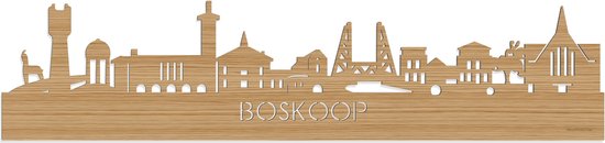 Skyline Boskoop Bamboe hout - 80 cm - Woondecoratie - Wanddecoratie - Meer steden beschikbaar - Woonkamer idee - City Art - Steden kunst - Cadeau voor hem - Cadeau voor haar - Jubileum - Trouwerij - WoodWideCities