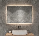 Miroir de salle de bain avec éclairage LED, chauffage, capteur tactile et fonction de gradation 100x60 cm