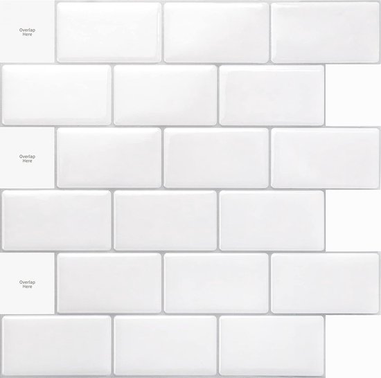 10 stuks 30,5 x 30,5 cm tegelspiegels zelfklevende keuken zelfklevende tegels keuken badkamer helderwit