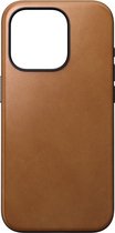 Nomad - Modern Leather Case iPhone 15 Pro Max Mag hoesje - lichtbruin