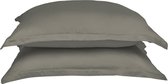 Coco & Cici - Bamboe Kussensloop 80 x 80 cm - Kussenhoes - Olijfgroen - 100% Eco Bamboe - Volant 2 cm - 1 stuk