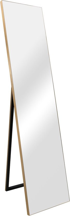 Spiegel Vrijstaand Astoria - Verstelbaar - 150,6x35,6 cm - Goudkleurig - MDF en Glas - Stijlvolle uitstraling