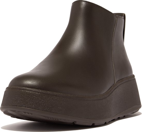 FitFlop F-Mode Leather Flatform Zip Ankle Boots