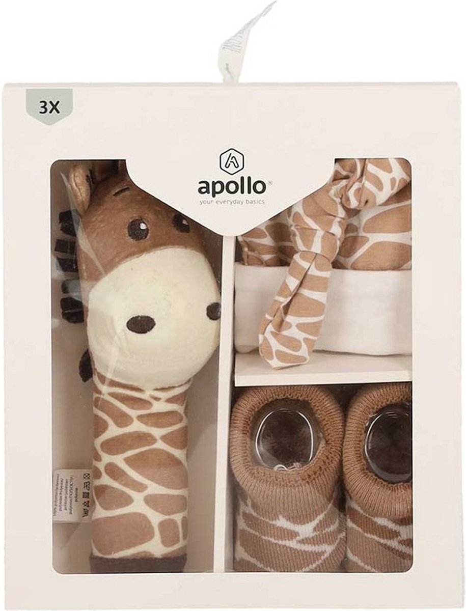 Goedkoopste Apollo Baby’s Giftbox Giraf - Kraamcadeau - Babyshower - Baby sokken