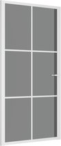 vidaXL - Binnendeur - 102,5x201,5 - cm - ESG-glas - en - aluminium - wit