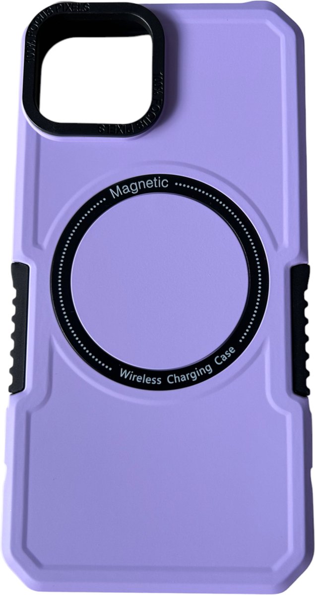 Schokbestendige Telefoonhoesje met Magnetische Draadloos opladen - Geschikt voor de iPhone 13 Pro Max - Lila