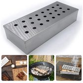 Cheqo® Luxe Barbecue Smoker - Rookbox voor BBQ - Smokerbox - Rookdoos - Rookoven - RVS - Rookgenerator - 22cm