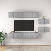 The Living Store TV Meubelset Hangend - Spaanplaat - 60 x 30 x 30 cm - Betongrijs