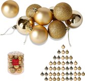 Cheqo® XL Kerstballen Set - Gouden Kerstballenset - 44 Stuks - Onbreekbaar Plastic - Goud