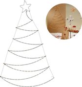 Cheqo® Verlichte Kerstboom - Kerstfiguur - Voor Binnen en Buiten - Kerstdecoratie - Wanddecoratie - Kerstverlichting - 110cm - 125 LED
